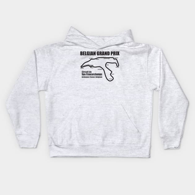 Belgian Grand Prix LS Kids Hoodie by Chicanery